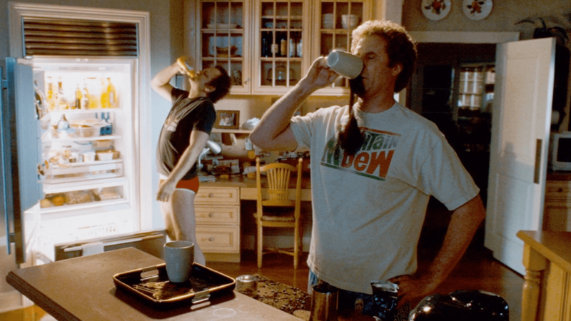 A scene from Step Brothers, with men drinking coffee