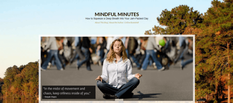 Mindful Minutes website landing page