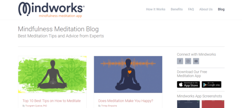 MindWorks website landing page