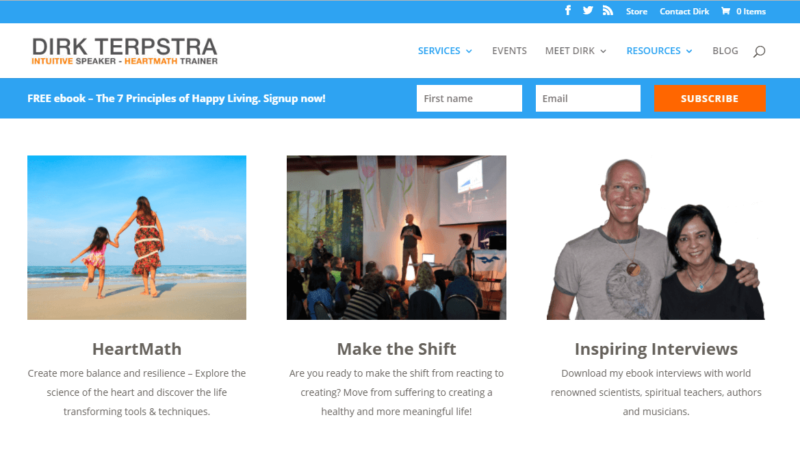 The homepage of Dirk Terpstra's website