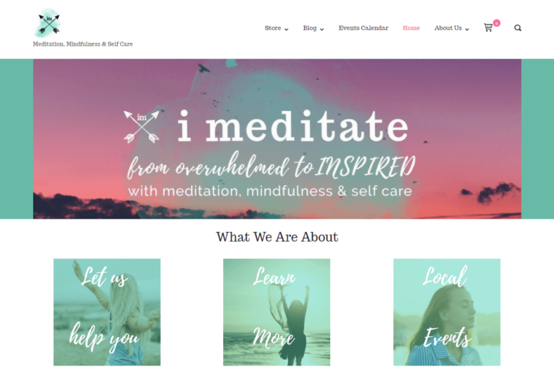 The homepage of the I Meditate the World website