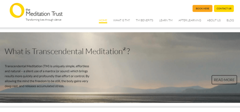 The Meditation Trust's landing page