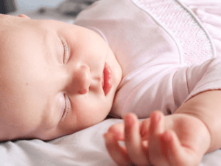 How Babies Sleep on back close up