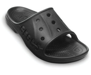 black slide sandals
